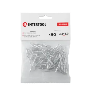 Заклепка алюмінієва, 3,2×8,0 мм, 50 шт. INTERTOOL (RT-3208) UA