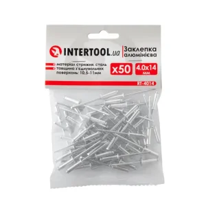 Заклепка алюмінієва, 4,0×14,0 мм, 50 шт. INTERTOOL (RT-4014) UA