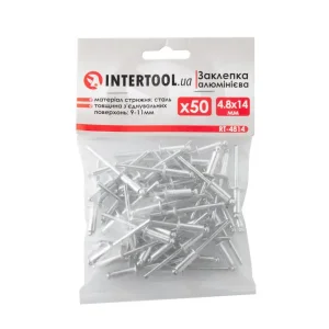 Заклепка алюмінієва, 4,8×14,0 мм, 50 шт. INTERTOOL (RT-4814) UA