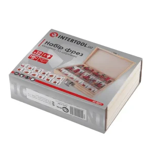 Набір фрез кінцевих по деревині, 12 шт. INTERTOOL (HT-0071) UA