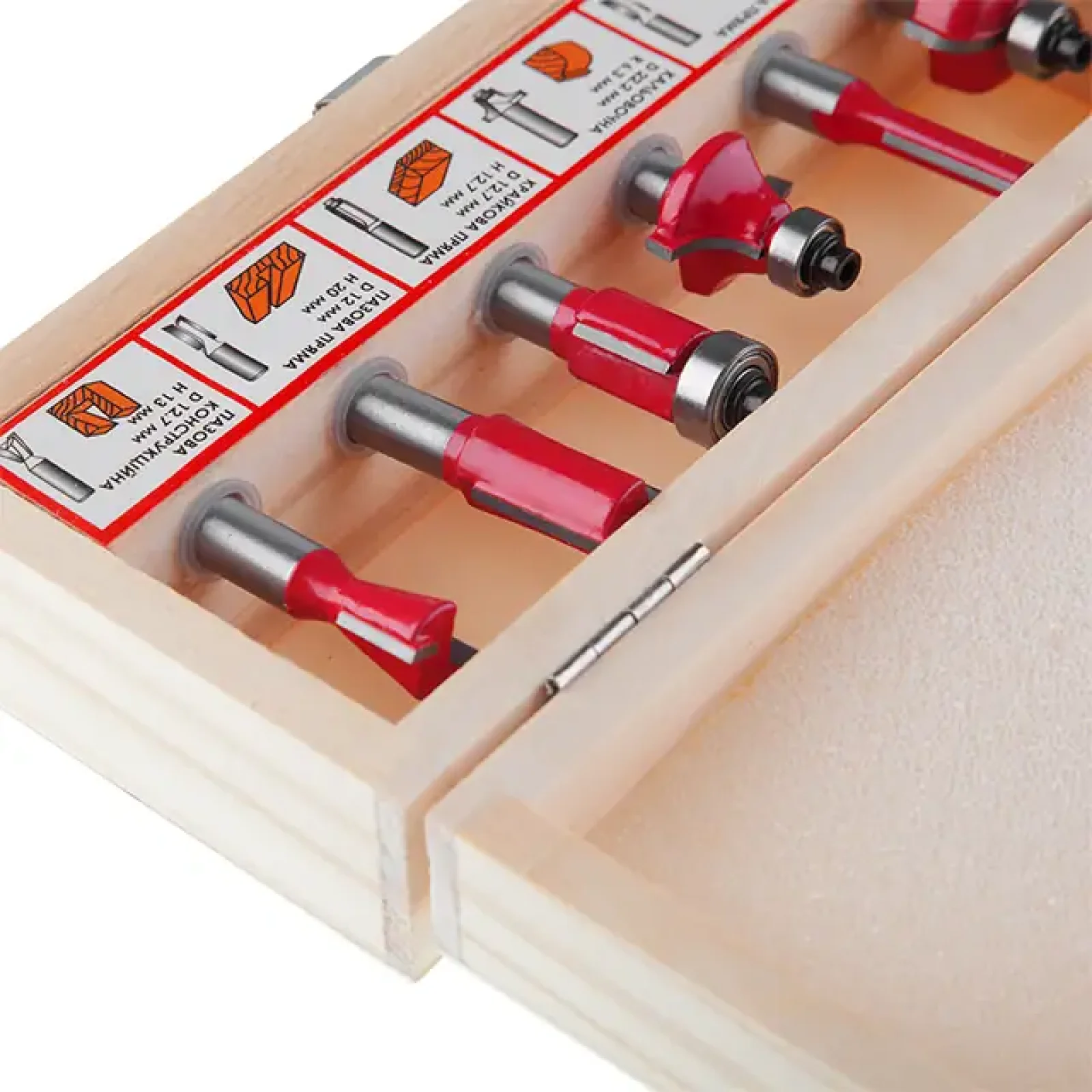 Набір фрез кінцевих по деревині, 6 шт. INTERTOOL (HT-0072) UA