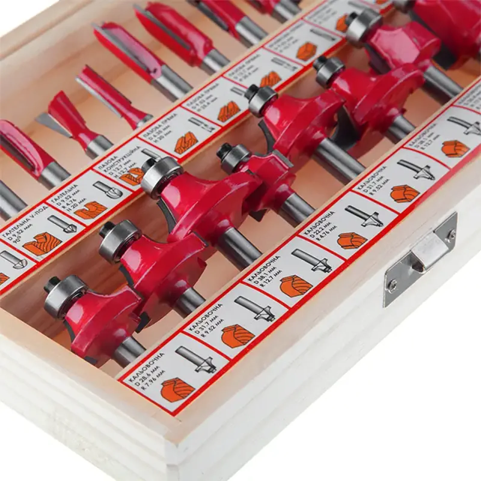 Набір фрез кінцевих по деревині, 18 шт. INTERTOOL (HT-0073) UA