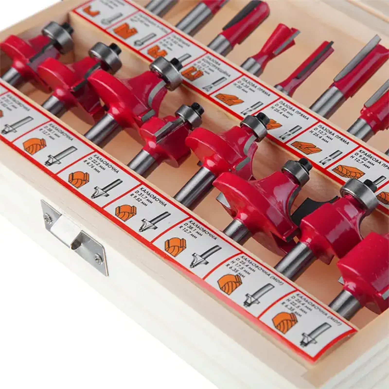 Набір фрез кінцевих по деревині, 18 шт. INTERTOOL (HT-0073) UA