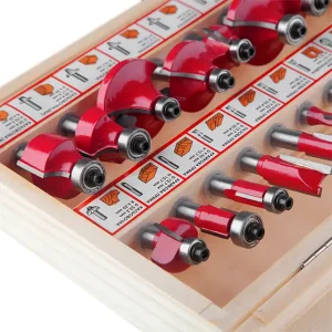 Набір фрез кінцевих по деревині, 18 шт. INTERTOOL (HT-0073) UA