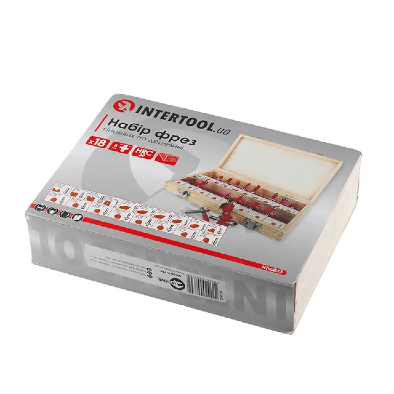 Набір фрез кінцевих по деревині, 18 шт. INTERTOOL (HT-0073) UA