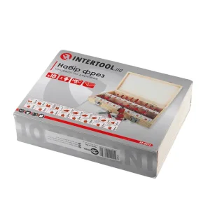 Набір фрез кінцевих по деревині, 18 шт. INTERTOOL (HT-0073) UA