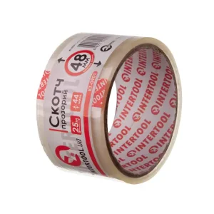 Скотч прозорий, 25 м × 48 мм, 44 мкм INTERTOOL (KT-0901) UA