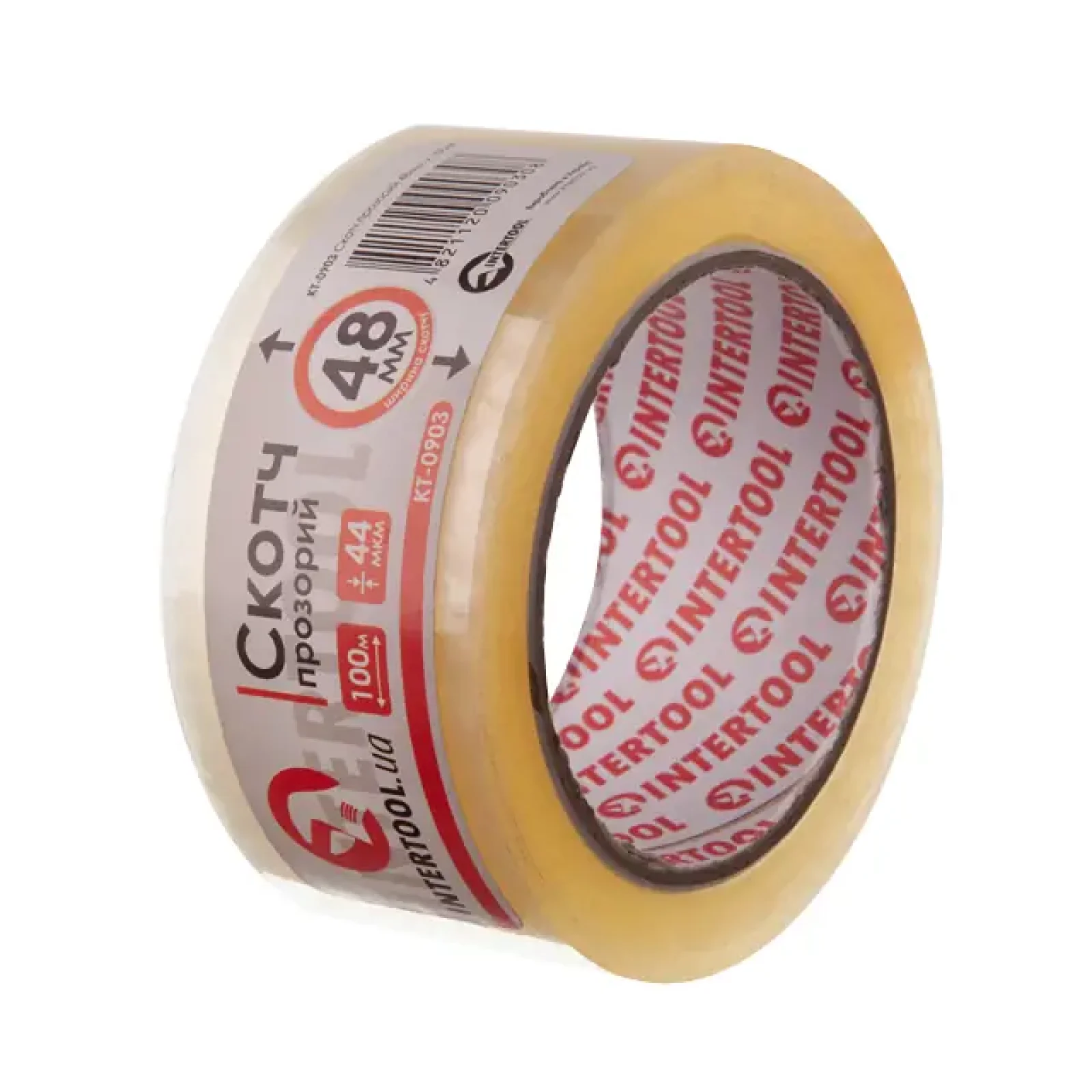 Скотч прозорий, 100 м × 48 мм, 44 мкм INTERTOOL (KT-0903) UA
