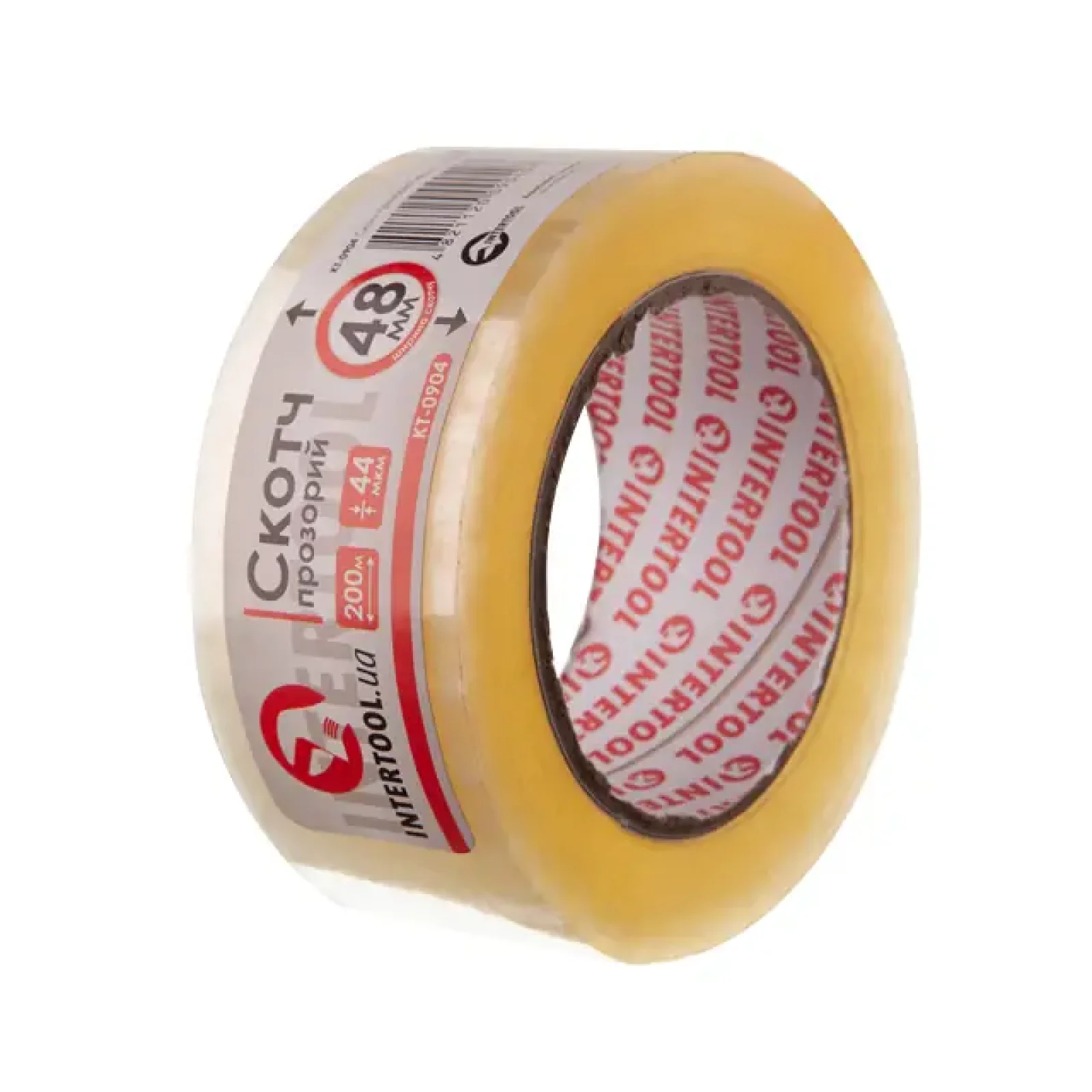 Скотч прозорий, 200 м × 48 мм, 44 мкм INTERTOOL (KT-0904) UA