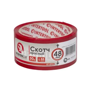 Скотч червоний, 50 м × 48 мм, 44 мкм INTERTOOL (KT-0915) UA