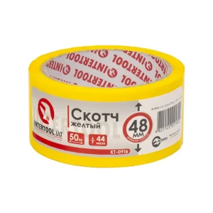 Скотч жовтий, 50 м × 48 мм, 44 мкм INTERTOOL (KT-0916) UA