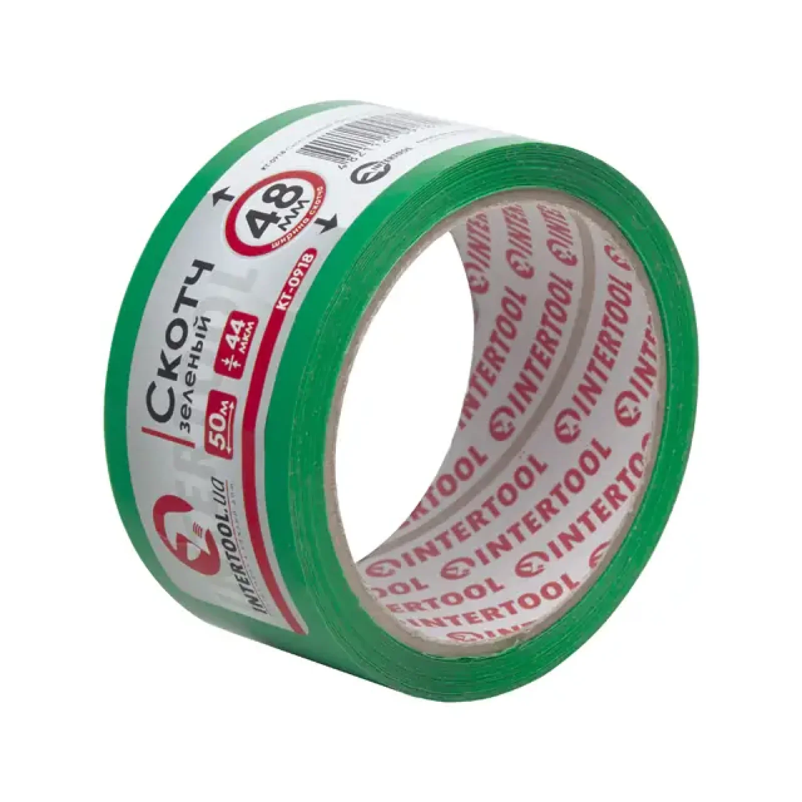 Скотч зелений, 50 м × 48 мм, 44 мкм INTERTOOL (KT-0918) UA