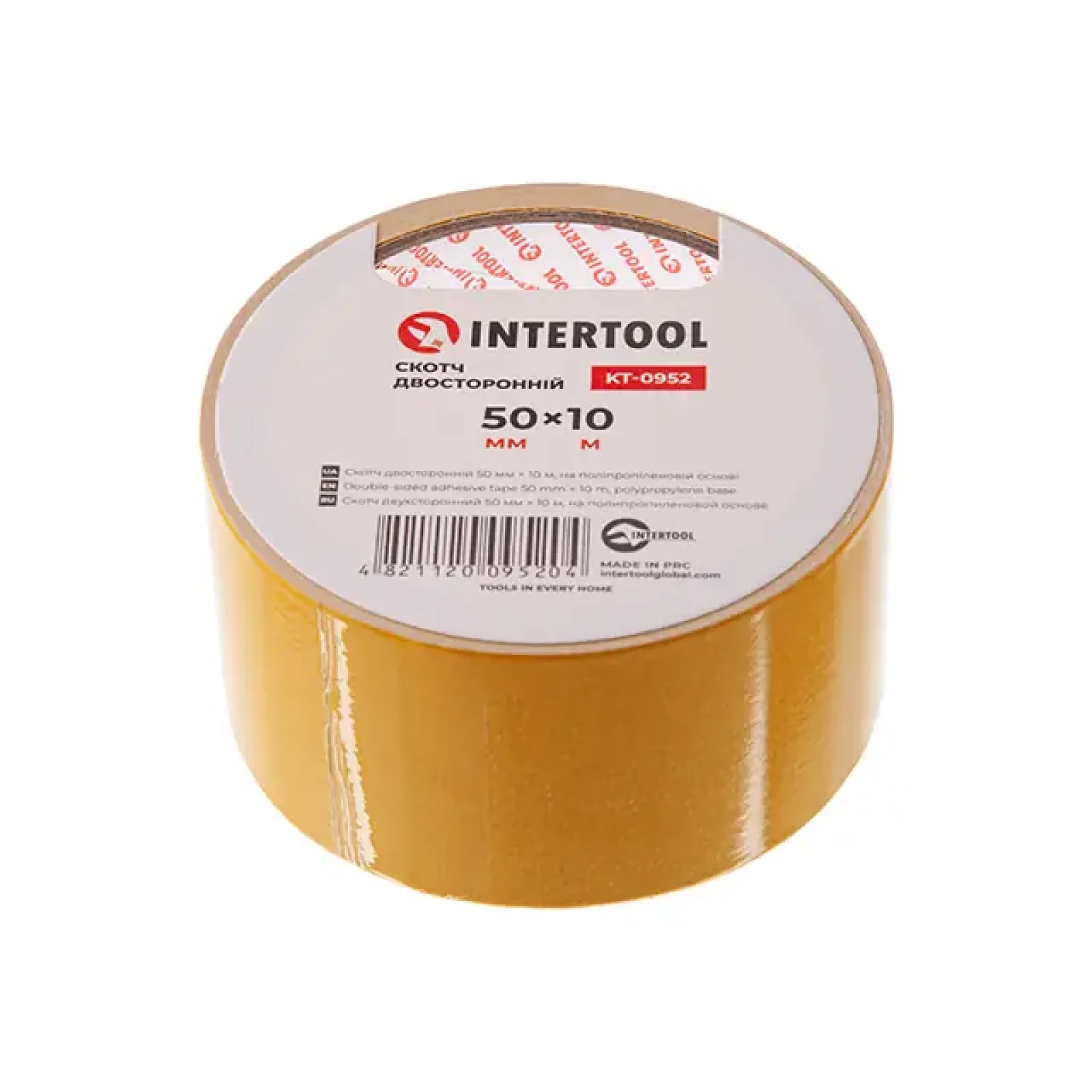 Скотч двосторонній, 10 м, 50 мм, на поліпропіленовій основі INTERTOOL (KT-0952) UA