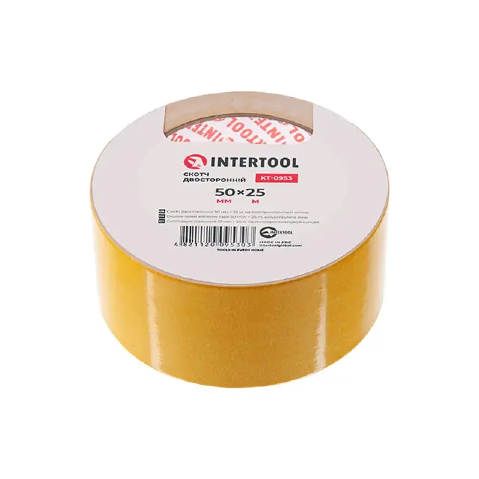 Скотч двосторонній, 25 м, 50 мм, на поліпропіленовій основі INTERTOOL (KT-0953) UA