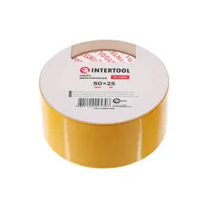 Скотч двосторонній, 25 м, 50 мм, на поліпропіленовій основі INTERTOOL (KT-0953) UA