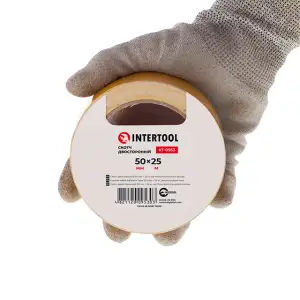 Скотч двосторонній, 25 м, 50 мм, на поліпропіленовій основі INTERTOOL (KT-0953) UA