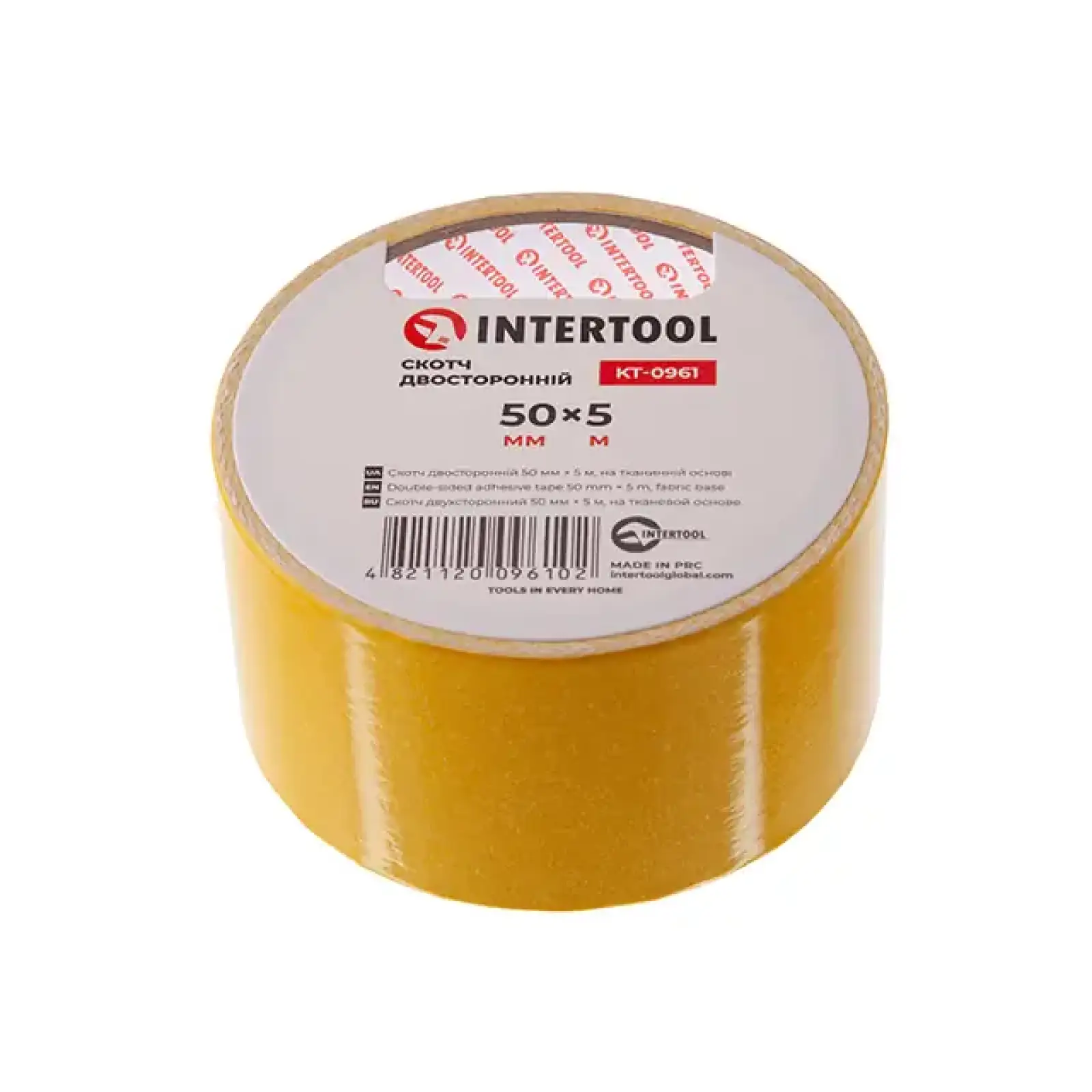 Скотч двосторонній, 5 м, 50 мм, на тканинній основі INTERTOOL (KT-0961) UA