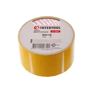 Скотч двосторонній, 5 м, 50 мм, на тканинній основі INTERTOOL (KT-0961) UA
