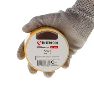 Скотч двосторонній, 5 м, 50 мм, на тканинній основі INTERTOOL (KT-0961) UA