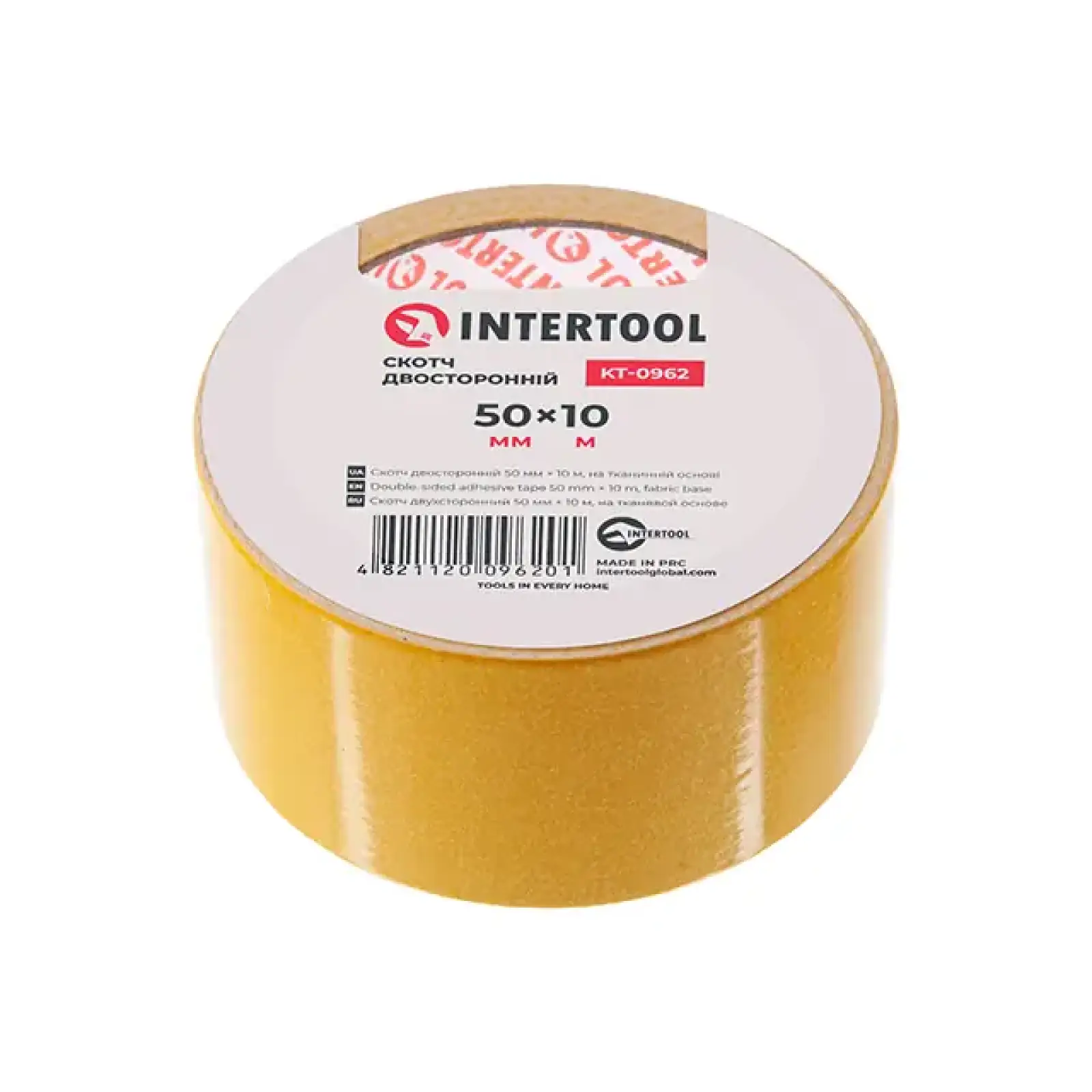 Скотч двосторонній, 10 м, 50 мм, на тканинній основі INTERTOOL (KT-0962) UA