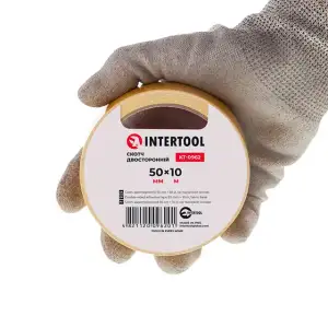 Скотч двосторонній, 10 м, 50 мм, на тканинній основі INTERTOOL (KT-0962) UA