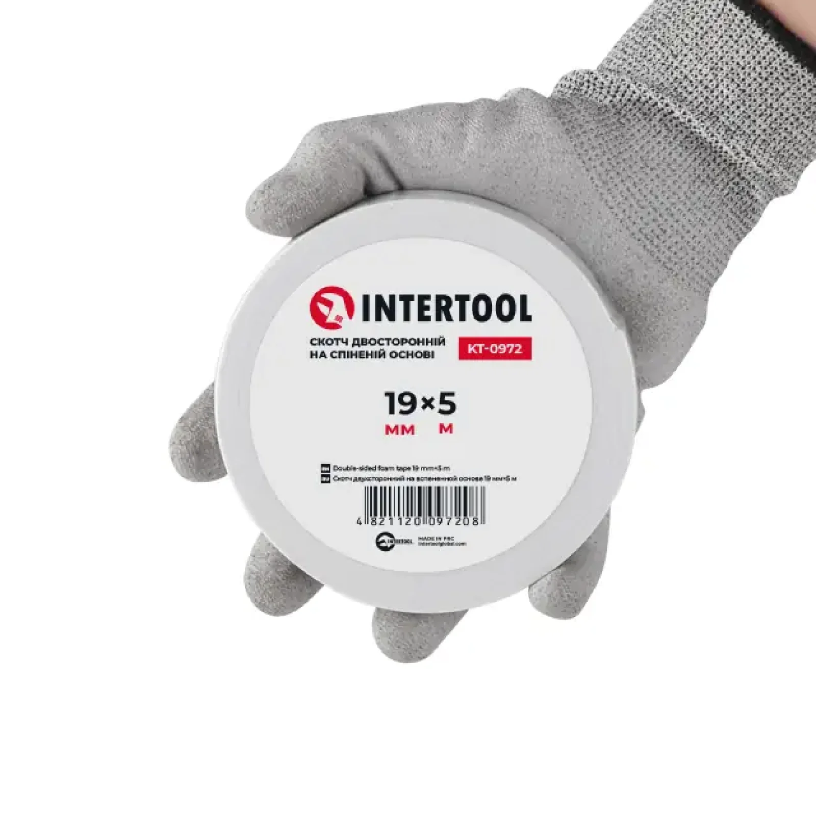 Скотч двосторонній, 5 м, 19 мм, на спіненої основі INTERTOOL (KT-0972) UA