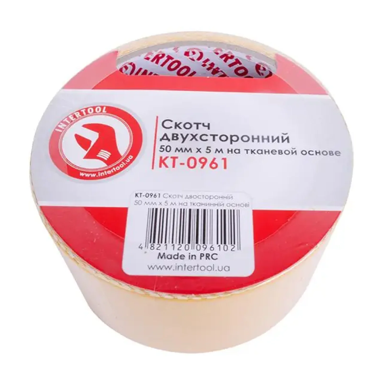 Скотч двосторонній, 5 м, 50 мм, на тканинній основі INTERTOOL (KT-0961) UA