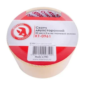 Скотч двосторонній, 5 м, 50 мм, на тканинній основі INTERTOOL (KT-0961) UA