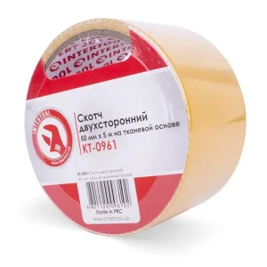 Скотч двосторонній, 5 м, 50 мм, на тканинній основі INTERTOOL (KT-0961) UA