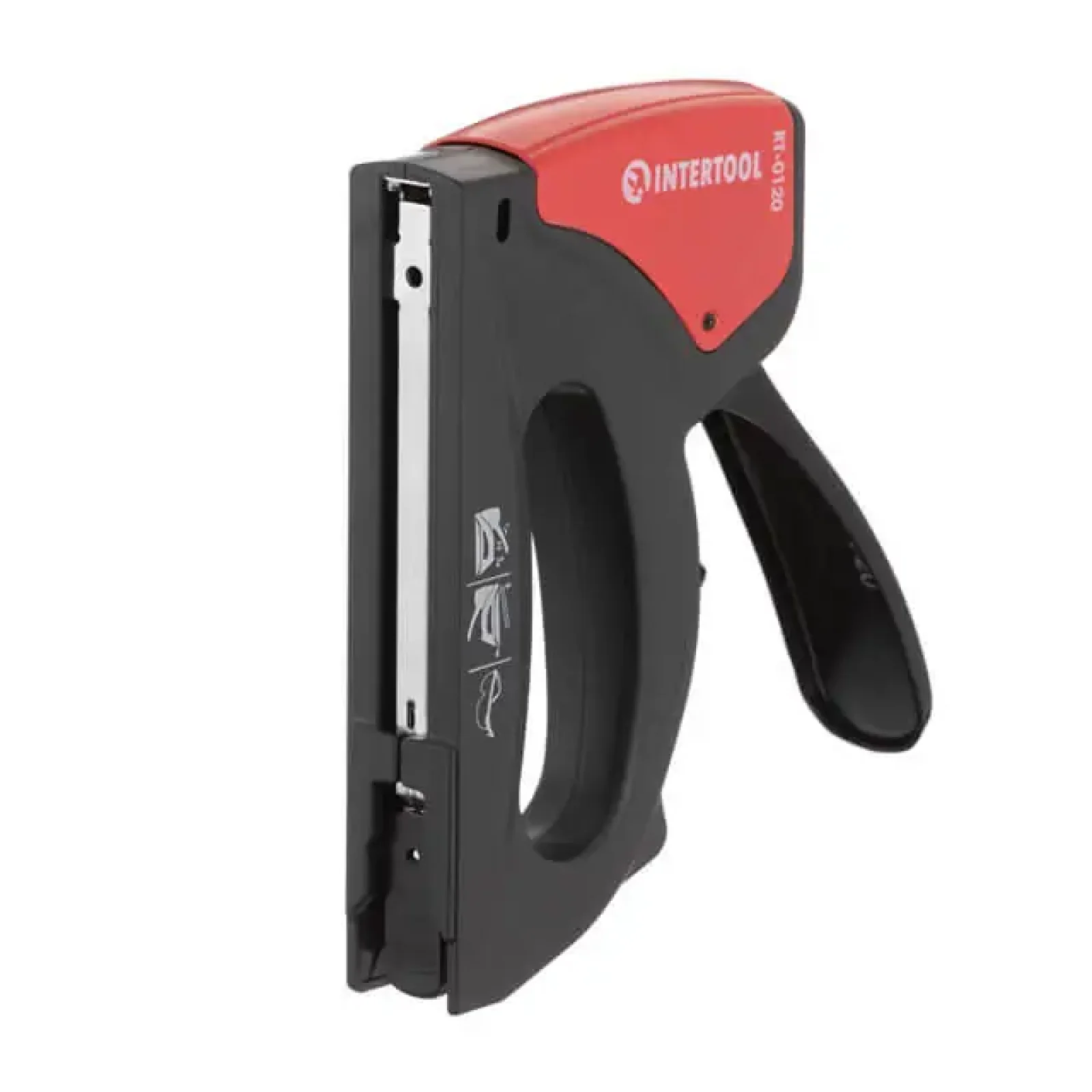 Степлер будівельний під скобу 11,3×0,7×6-14 мм, пластиковий корпус INTERTOOL (RT-0120) UA