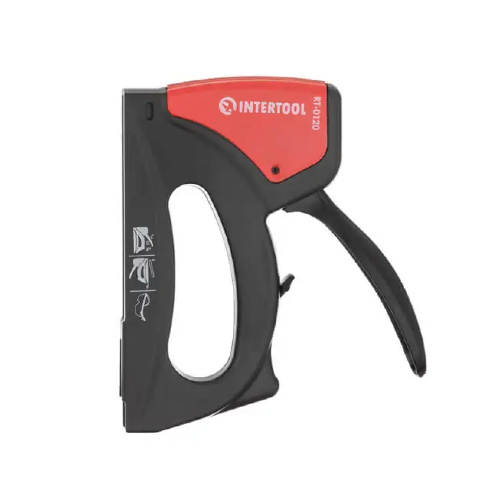 Степлер будівельний під скобу 11,3×0,7×6-14 мм, пластиковий корпус INTERTOOL (RT-0120) UA