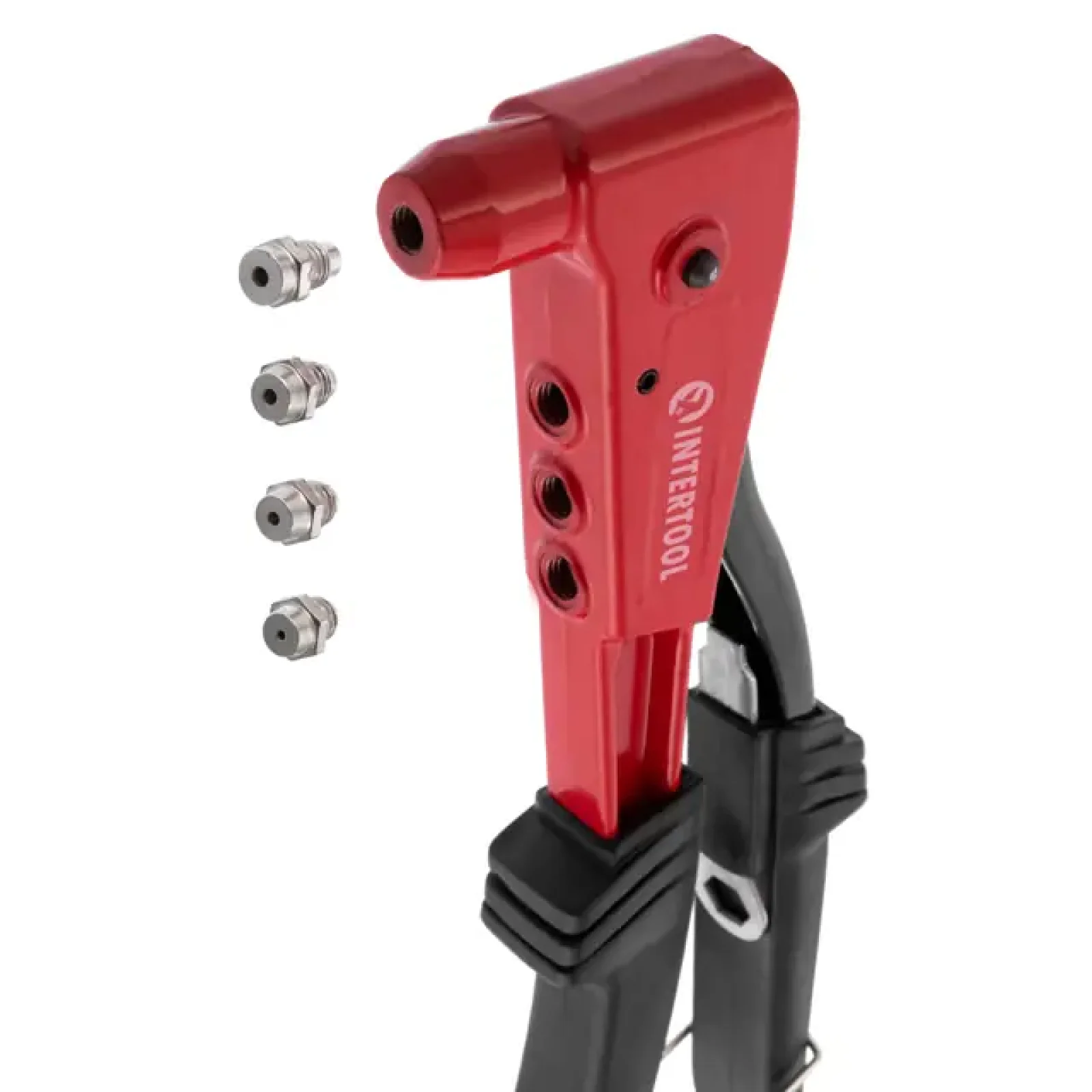 Пістолет заклепувальний, литий корпус, 250 мм, діаметр застосовуваної заклепки: 2,4, 3,2, 4,0, 4,8 мм INTERTOOL (RT-0006) UA