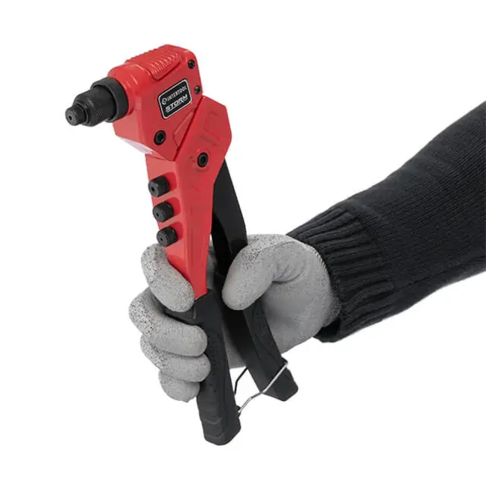 Пістолет заклепувальний, 300 мм, діаметр застосовуваної заклепки: 2,4, 3,2, 4,0, 4,8 мм, з поворотом на 360°, STORM INTERTOOL (RT-0016) UA