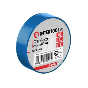 Стрічка ізоляційна 0.15мм*17мм*10м, синя INTERTOOL (IT-0010) UA