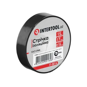 Стрічка ізоляційна 0.15mm * 17mm * 15m чорна INTERTOOL (IT-0016) UA