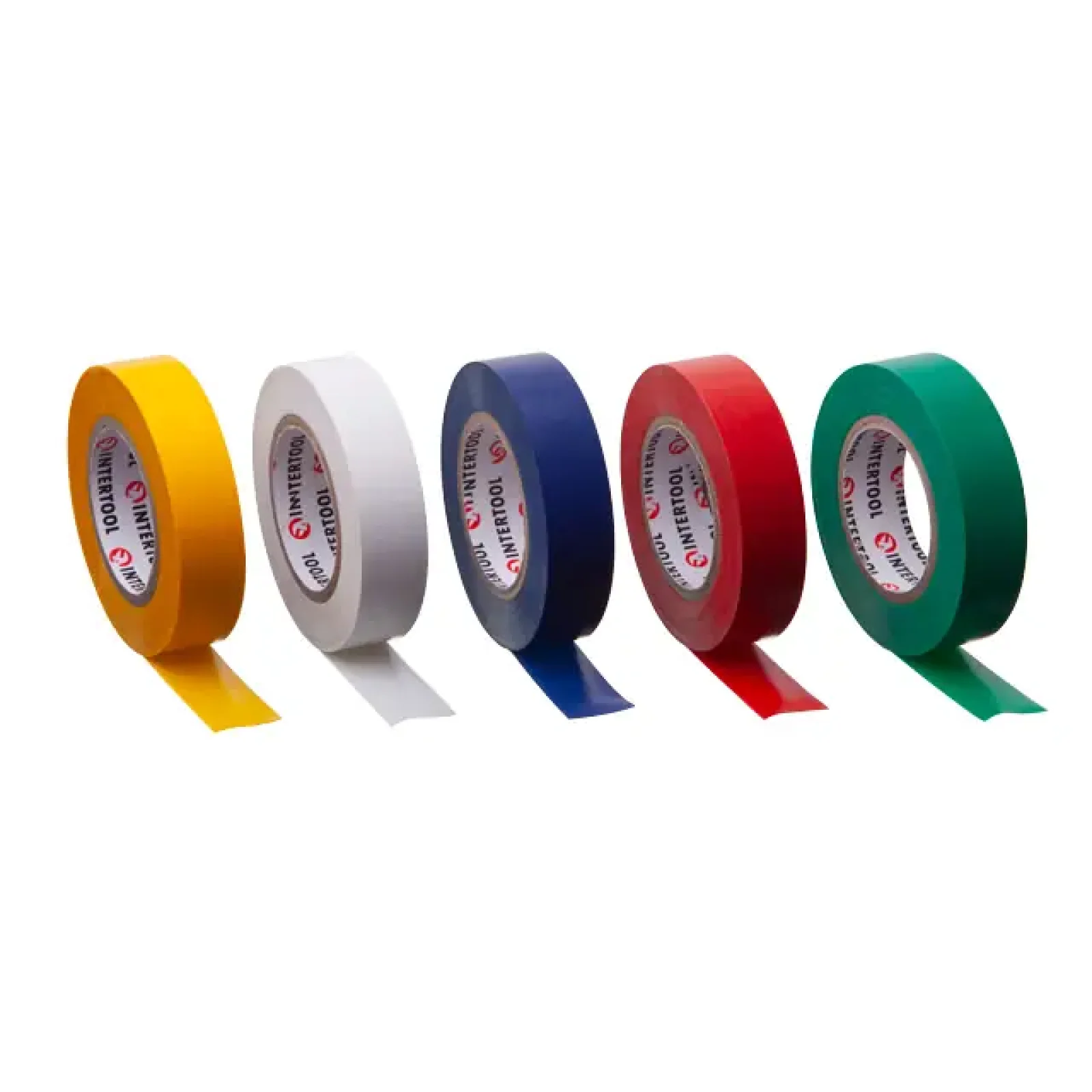 Стрічка ізоляційна 0.15 мм * 17 мм * 15 м, кольорова (10 од.) INTERTOOL (IT-0019) UA