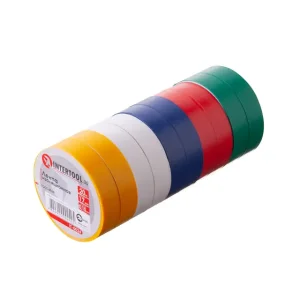 Стрічка ізоляційна 0.15 мм * 17 мм * 20 м, кольорова (10 од.) INTERTOOL (IT-0024) UA