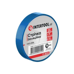 Стрічка ізоляційна 0.15мм*17мм*25м синя INTERTOOL (IT-0025) UA