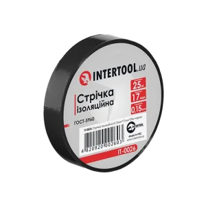 Стрічка ізоляційна 0.15мм*17мм*25м чорна INTERTOOL (IT-0026) UA