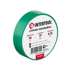 Стрічка ізоляційна 0.15мм*17мм*10м зелена INTERTOOL (IT-0031) UA