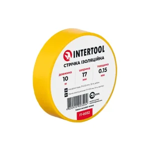 Стрічка ізоляційна 0.15мм*17мм*10м жовта INTERTOOL (IT-0032) UA