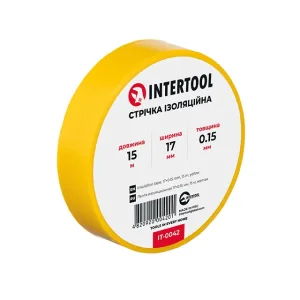 Стрічка ізоляційна 0.15мм*17мм*15м жовта INTERTOOL (IT-0042) UA