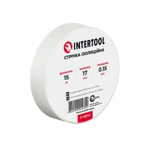 Стрічка ізоляційна 0.15мм*17мм*15м біла INTERTOOL (IT-0043) UA