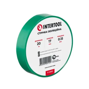 Стрічка ізоляційна 0.15мм*17мм*20м зелена INTERTOOL (IT-0051) UA