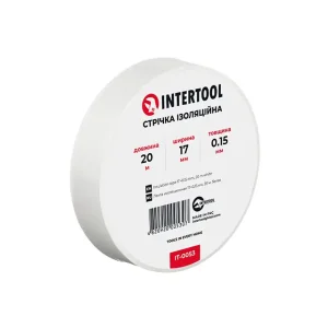 Лента изоляционная 0.15мм*17мм*20м белая INTERTOOL (IT-0053) UA
