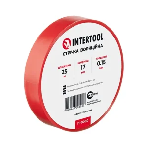 Стрічка ізоляційна 0.15мм*17мм*25м червона INTERTOOL (IT-0060) UA