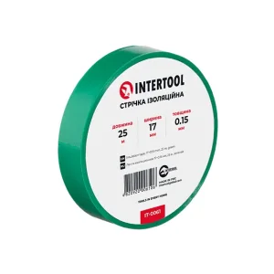 Стрічка ізоляційна 0.15мм*17мм*25м зелена INTERTOOL (IT-0061) UA