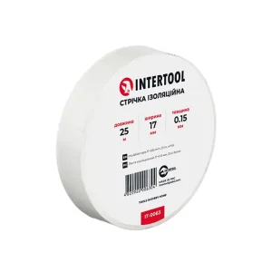 Стрічка ізоляційна 0.15мм*17мм*25м біла INTERTOOL (IT-0063) UA
