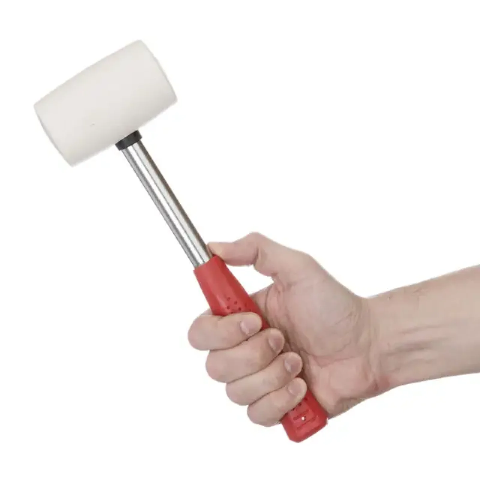 Киянка гумова, 450 г, 65 мм, бiла гума, металева ручка INTERTOOL (HT-0227) UA