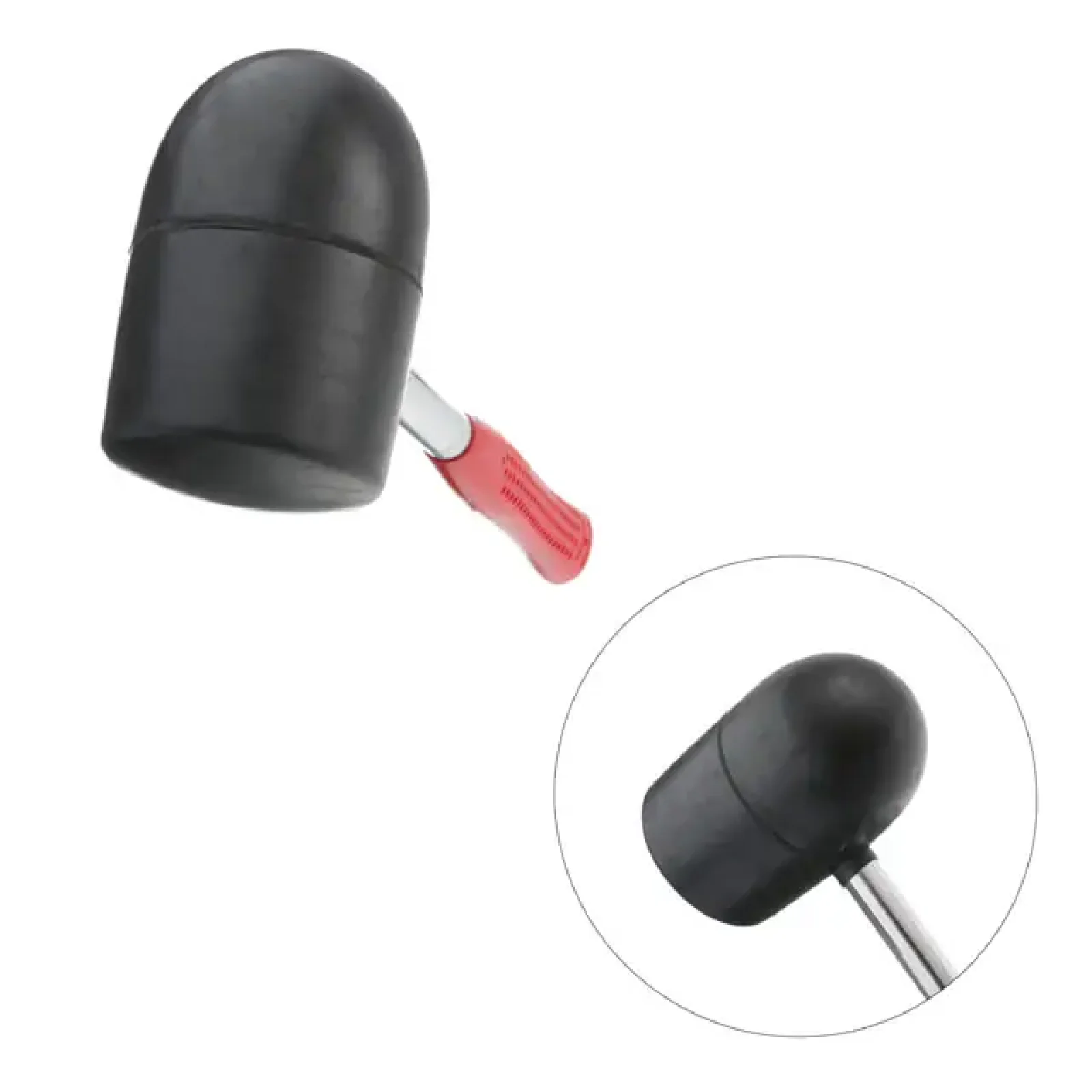 Киянка гумова, 1250 г, 90 мм, чорна гума, металева ручка INTERTOOL (HT-0228) UA